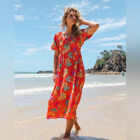 Billabong ♡ Floral Romance Midi Dress - Picture 6 of 6